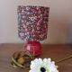 Vintage pink ceramic table lamp, Liberty flower lampshade