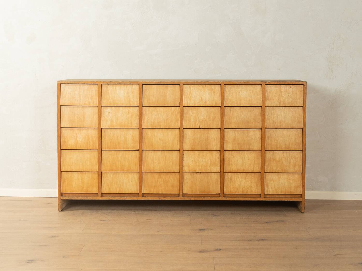 Vintage chest of drawers with thirty drawers, ash wood, 1950s