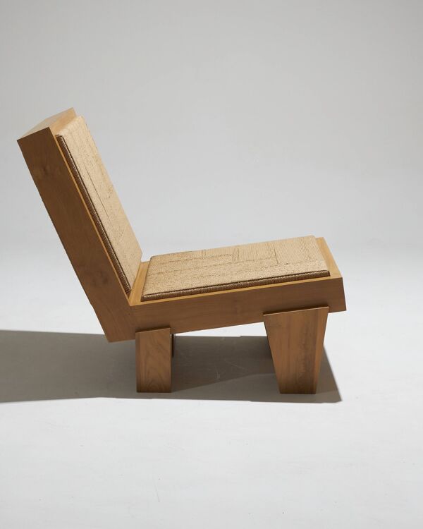 Fauteuil block en corde naturelle