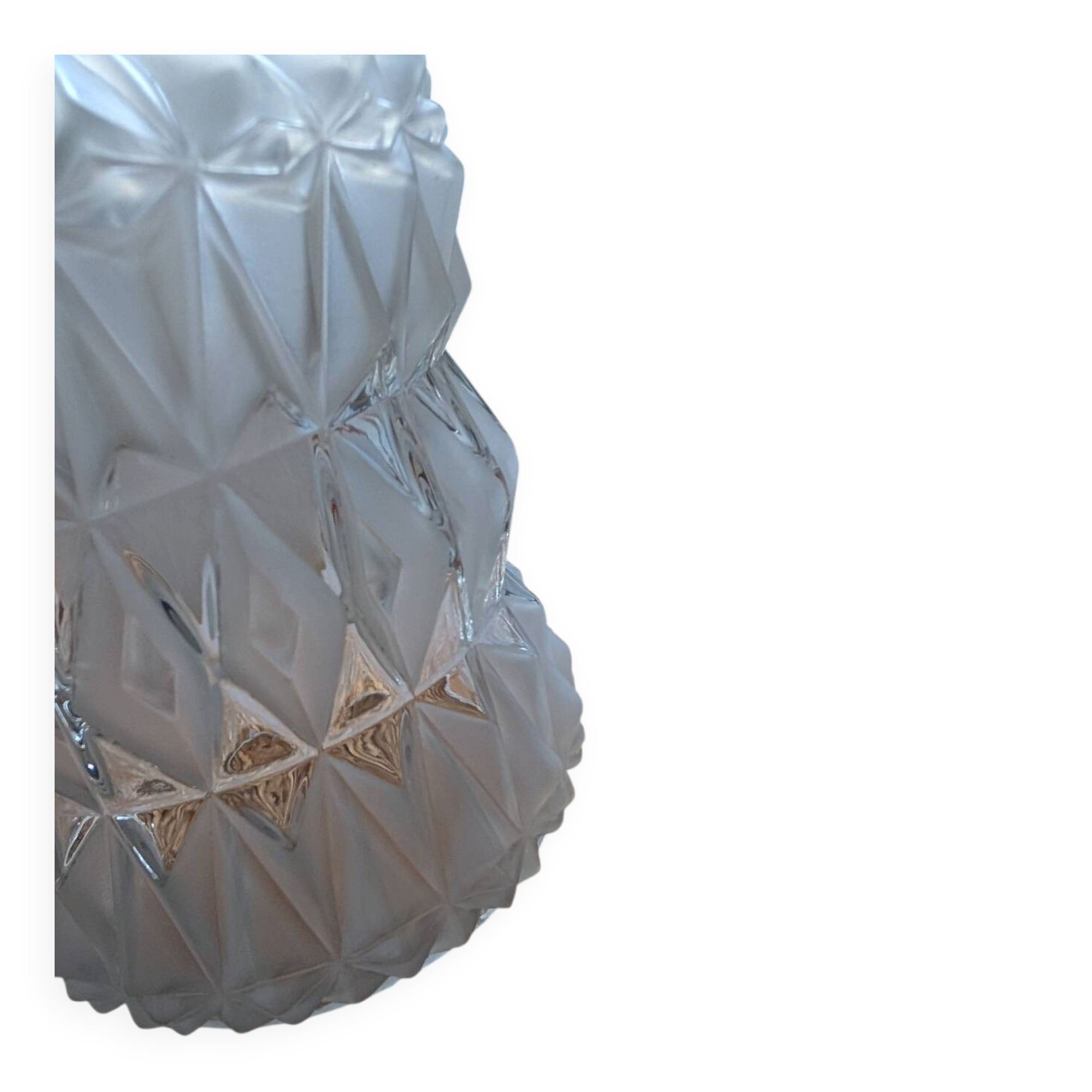 Frosted and clear moulded glass lampshade, mid-20th century.