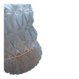 Frosted and clear moulded glass lampshade, mid-20th century.