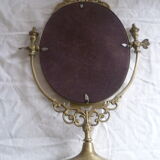 Oval dressing table mirror in brass / bronze to pose classic