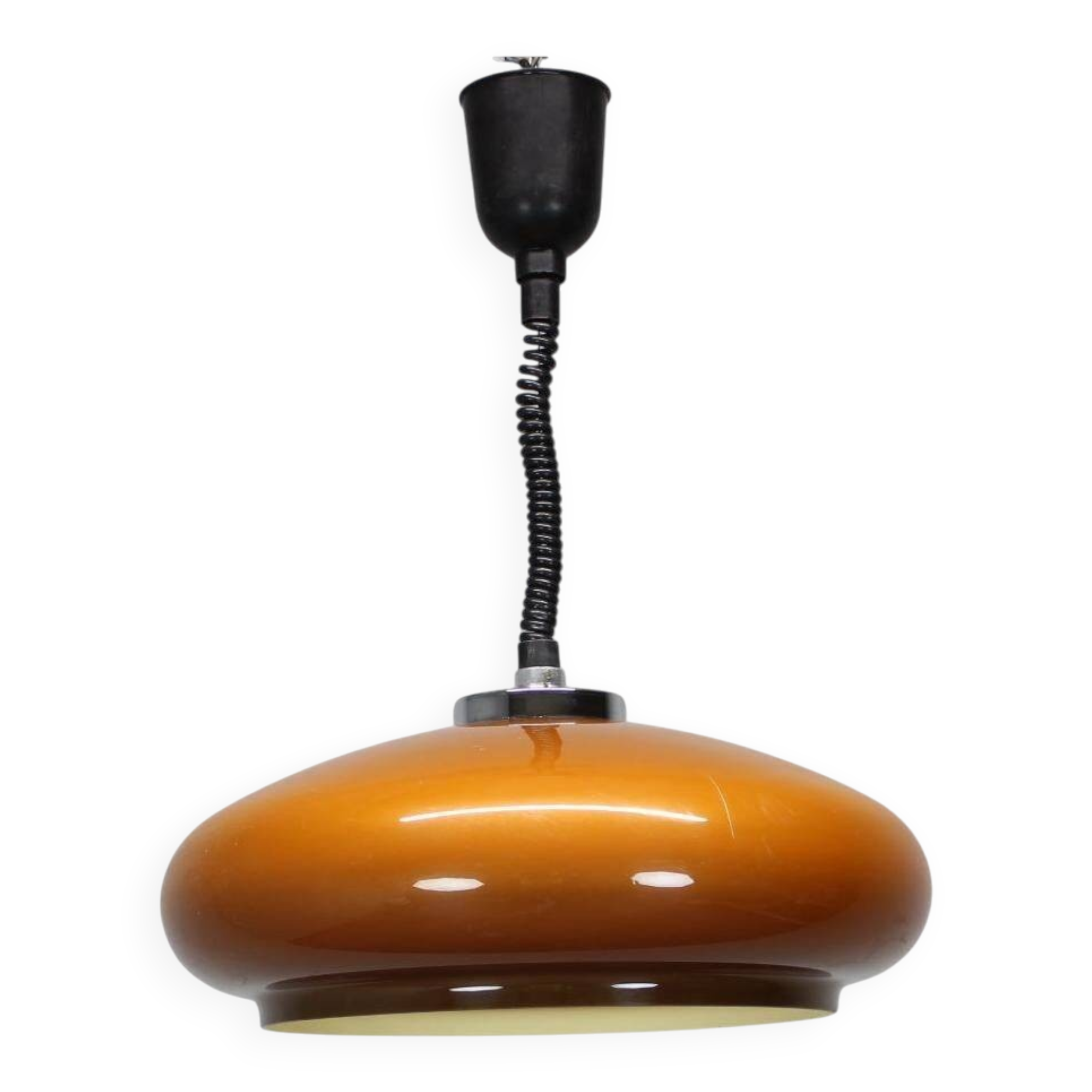 Adjustable glass pendant light from the mid-century, Europe, 1970s.