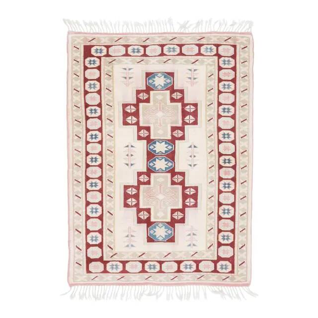 Vintage Turkish Oushak Handmade Wool Cotton Beige Area Rug 121x175