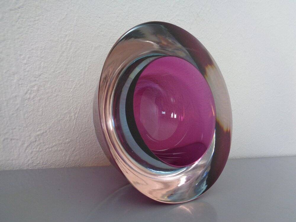 Sommerso Murano Glass Bowls by Flavio Poli, 1960s, Set of 4