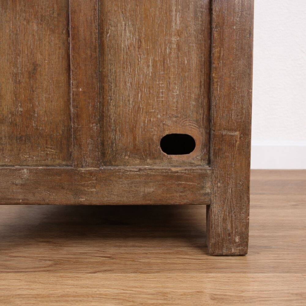 Oak side cabinet with carved motifs