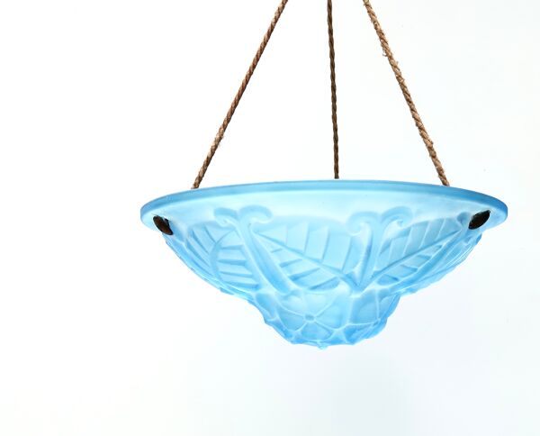 Lustre art deco Degué en verre années 30