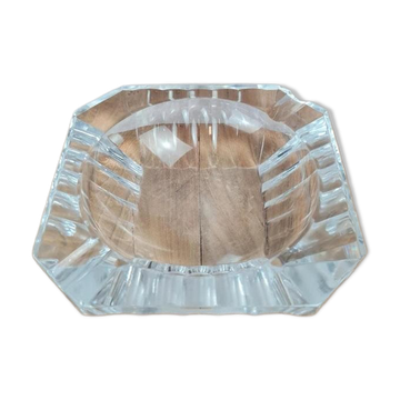 Crystal ashtray signed Val Saint Lambert, vintage 1960.