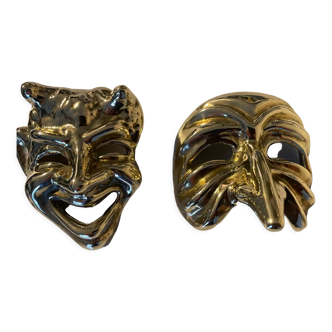 Vintage bronze masks
