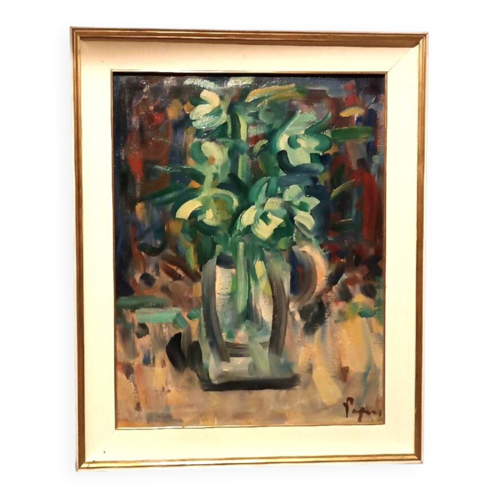 Oil painting on canvas by Enzo Pregno. (Alexandria, Egypt, 1898 - Florence, 1972)