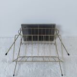 Vinyl record table, record player, magazine rack, 1950s