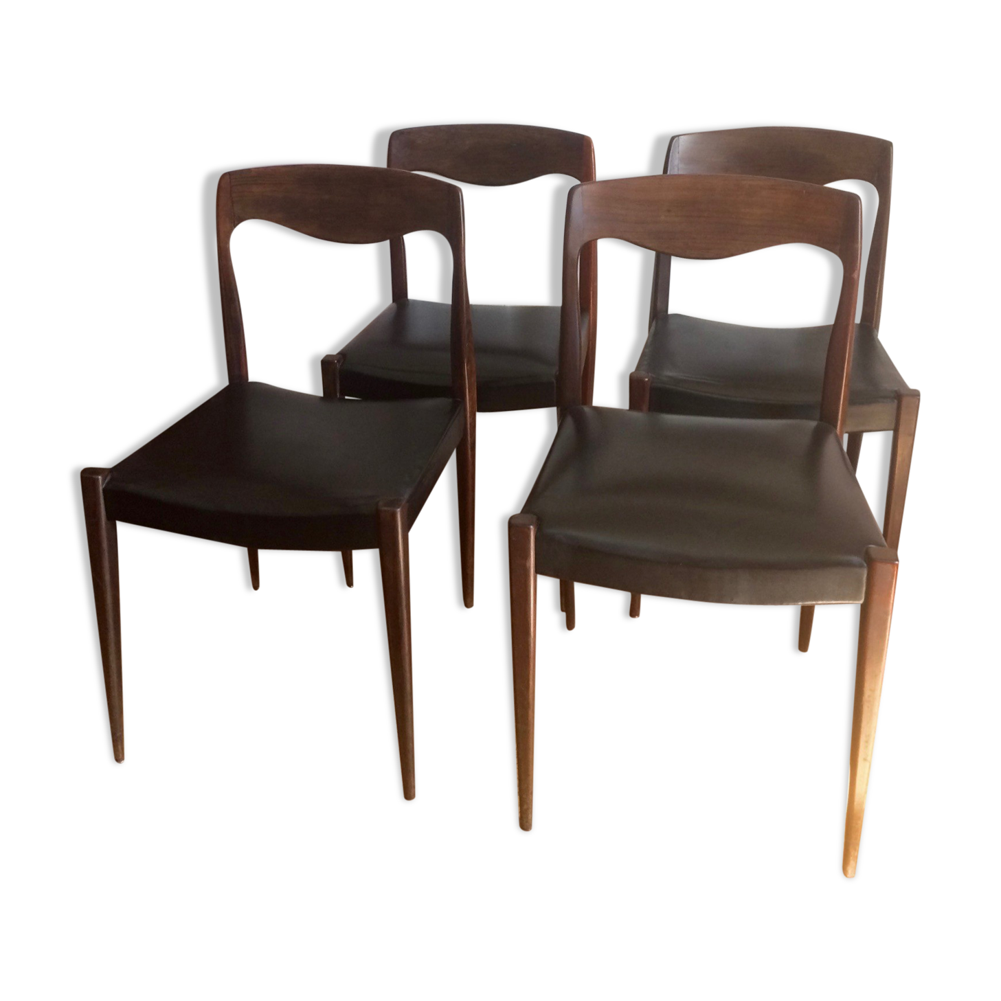 Series of four Scandinavian type chairs