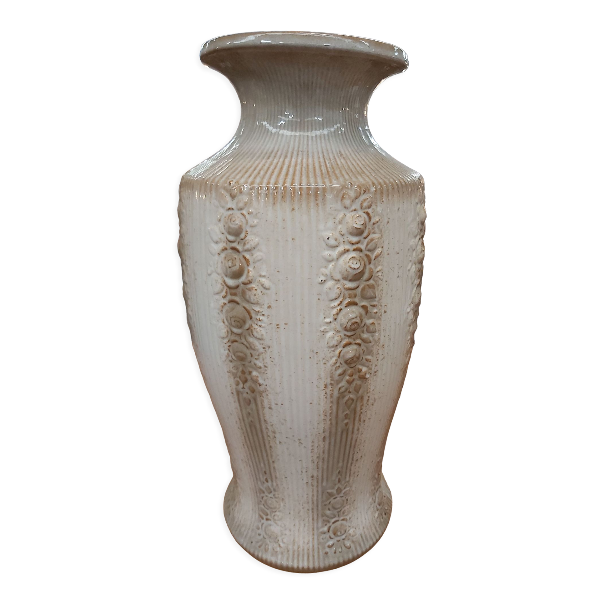 Vase decorated with roses W Germany