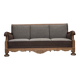1950s, Danish 3-seater sofa, furniture wool, solid carved oak wood.