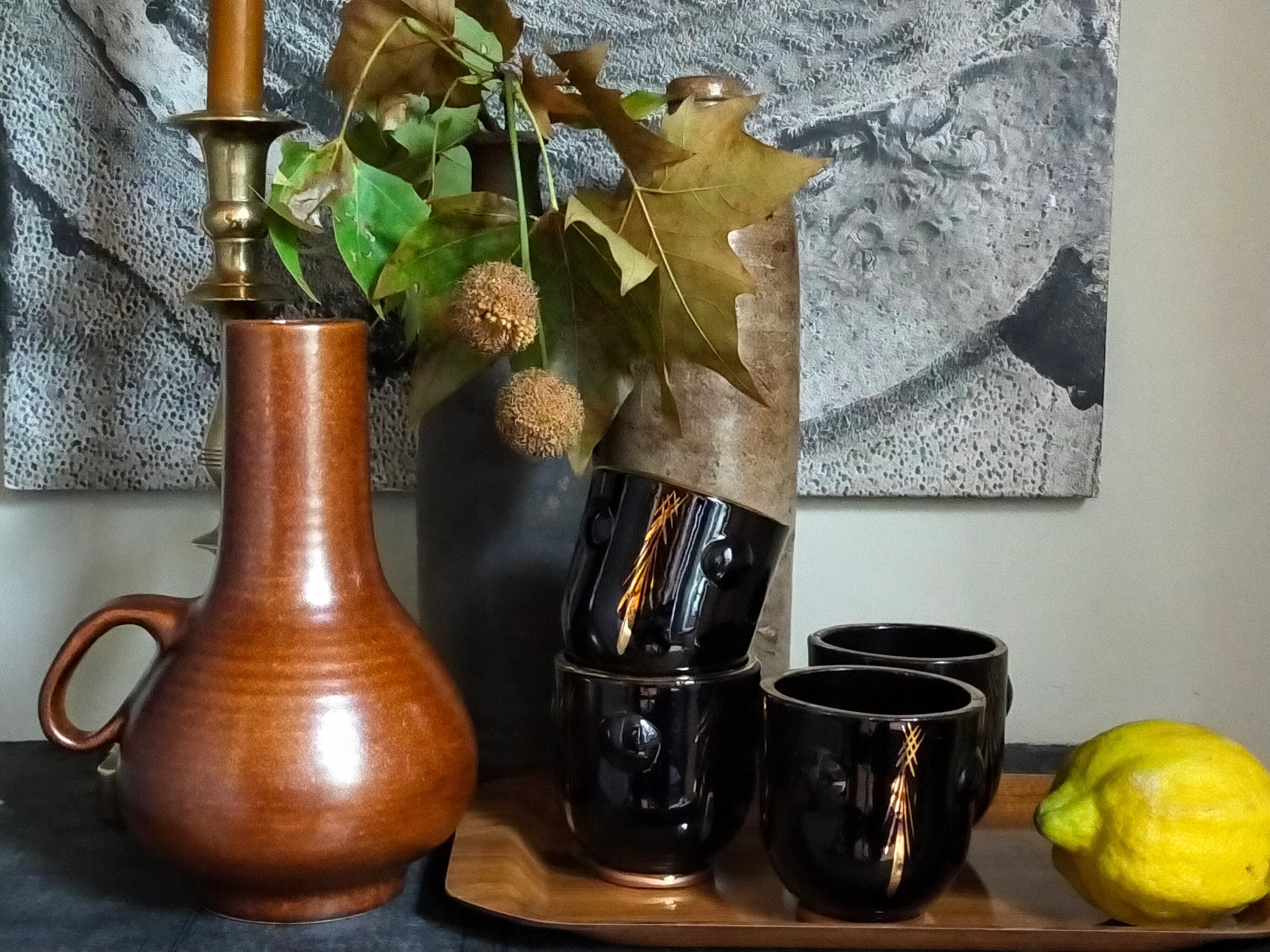 Vintage ceramic handle vase