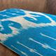 Handmade Silk Ikat Lumbar Cushion Cover, Sky Blue Oval Print Pillow Case