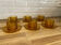 Set of 6 amber glass cups