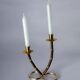 Faux bamboo & brass candleholder, Italy, 1970s