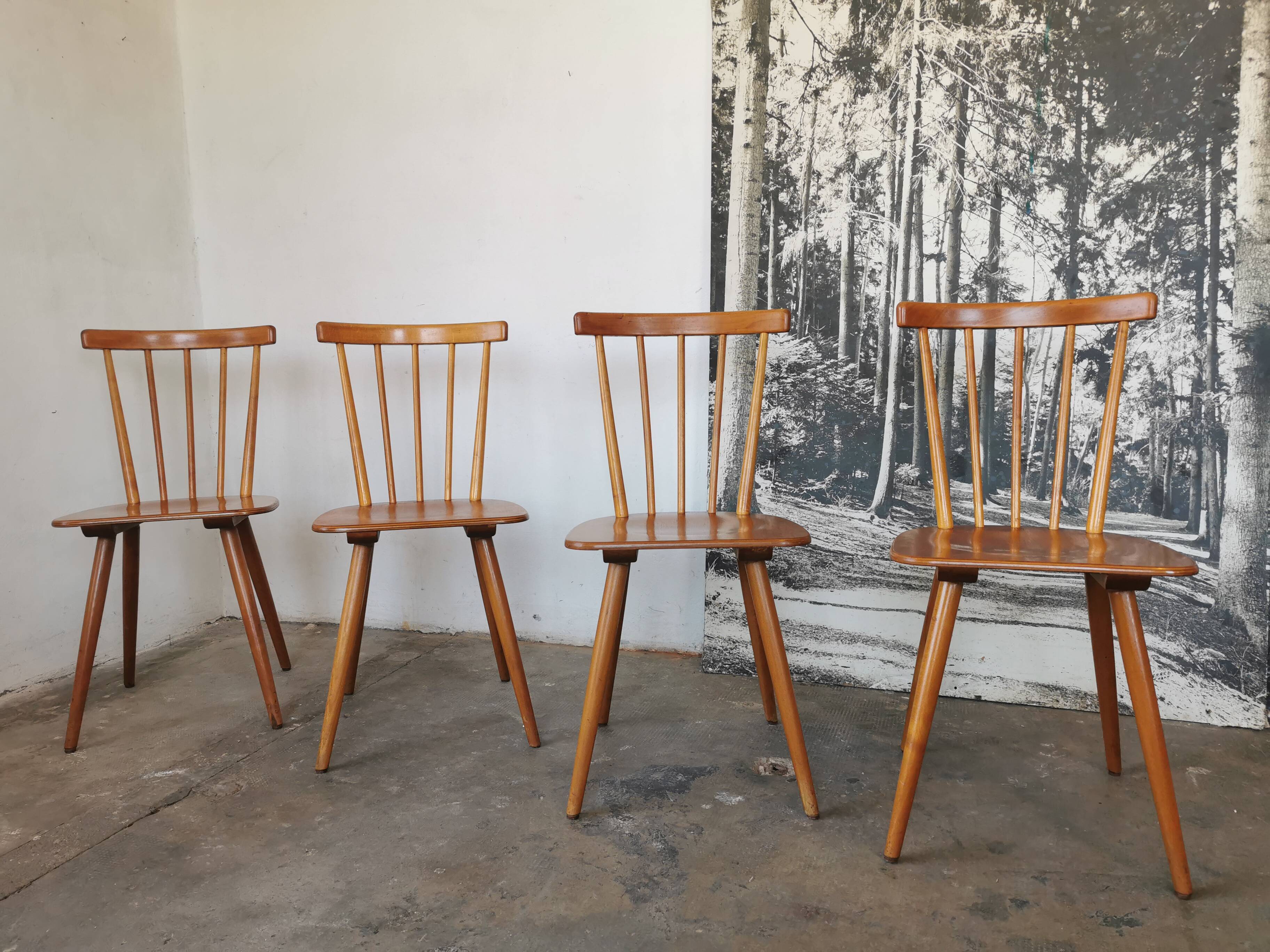 Set of 4 vintage bar bistro chairs