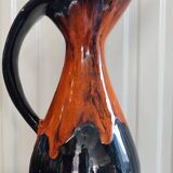 Flamed ceramic pitcher vase 1960