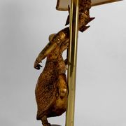 Paire de Lampes Sculpturales en Bronze Doré, Danseuses Thaïs, XXe
