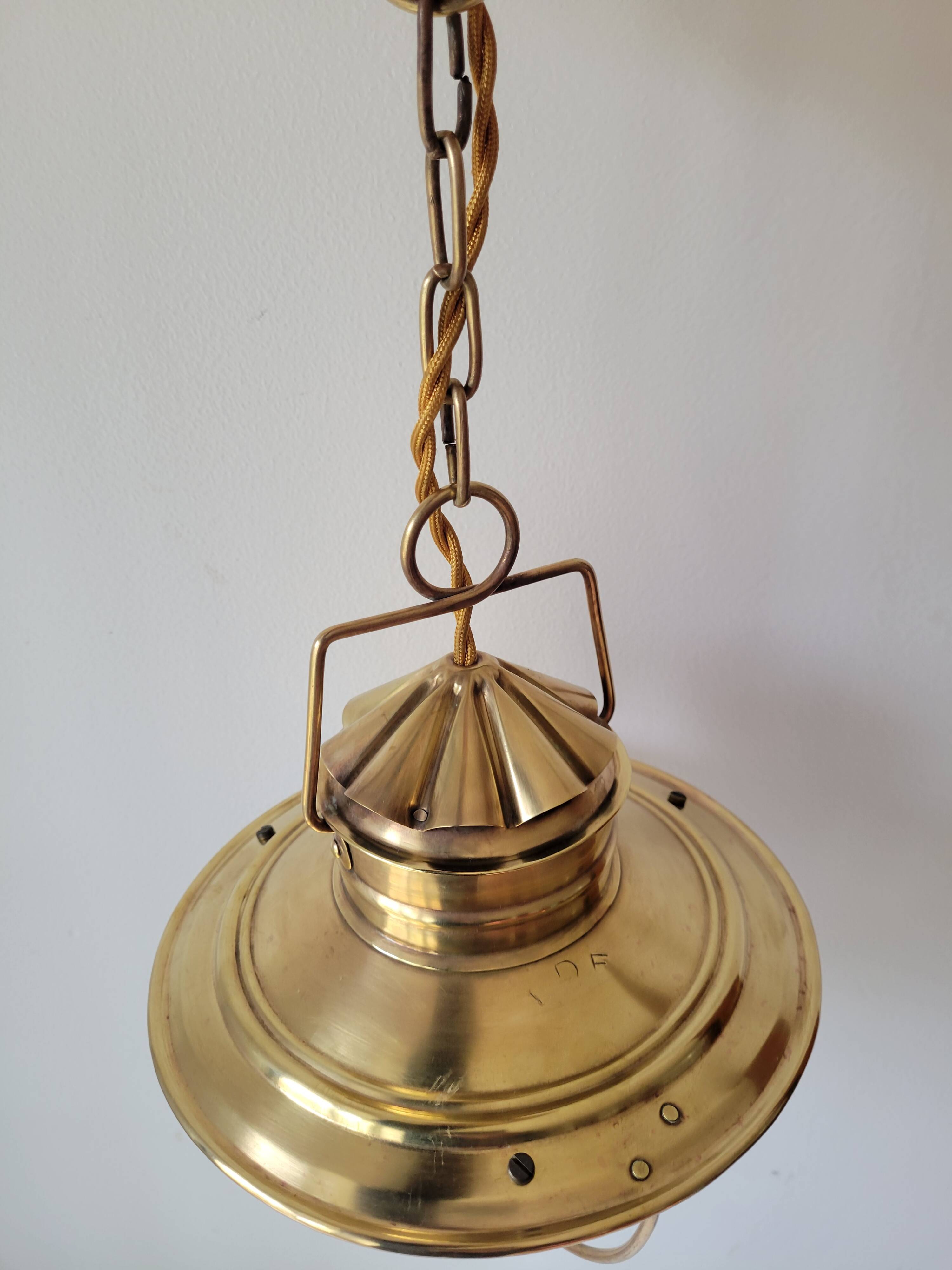 Holophane marine brass pendant light