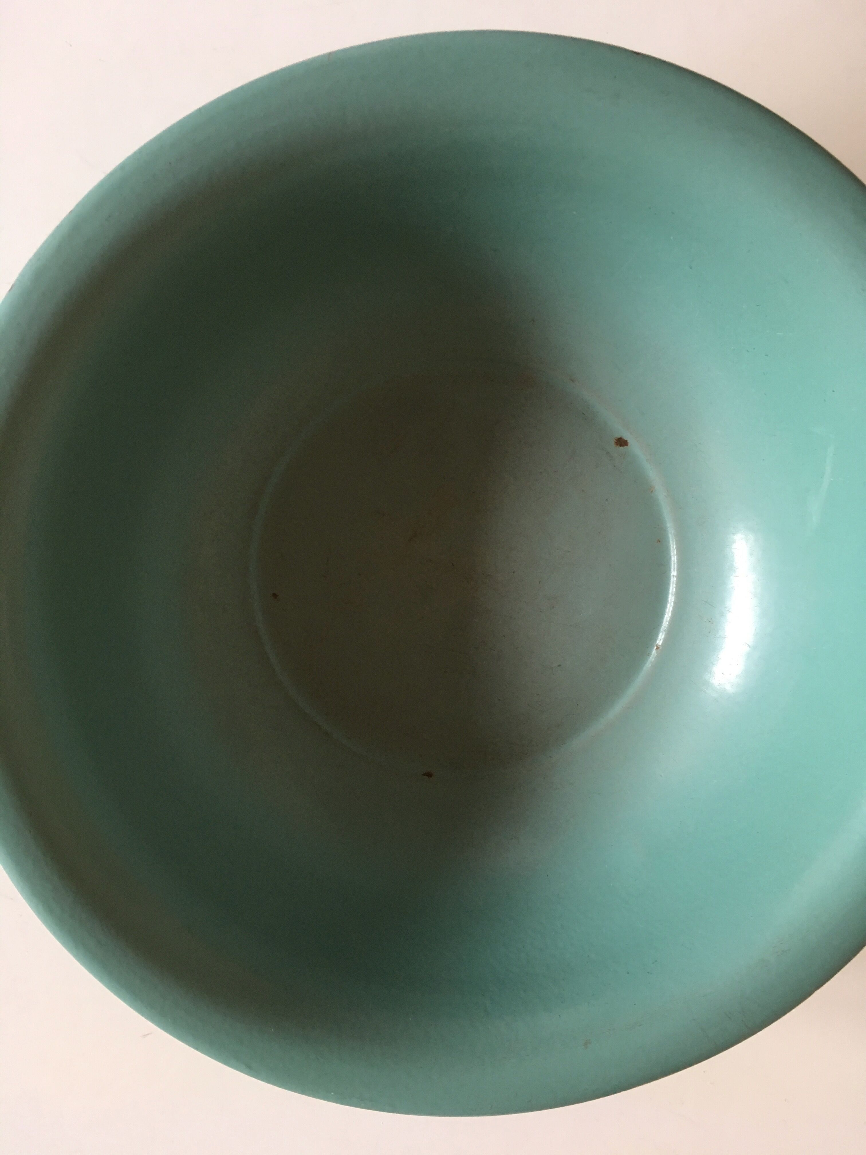 Dish plate glazed turquoise green farm, years 50
