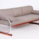 Bauhaus Sofa in Chrome and Backhausen Fabric attributed to R. Slezák, Czech, 1930s