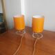 Paire de lampes tubes vintage Orange Pop & Chrome