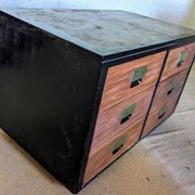 Workshop furniture with drawer units.