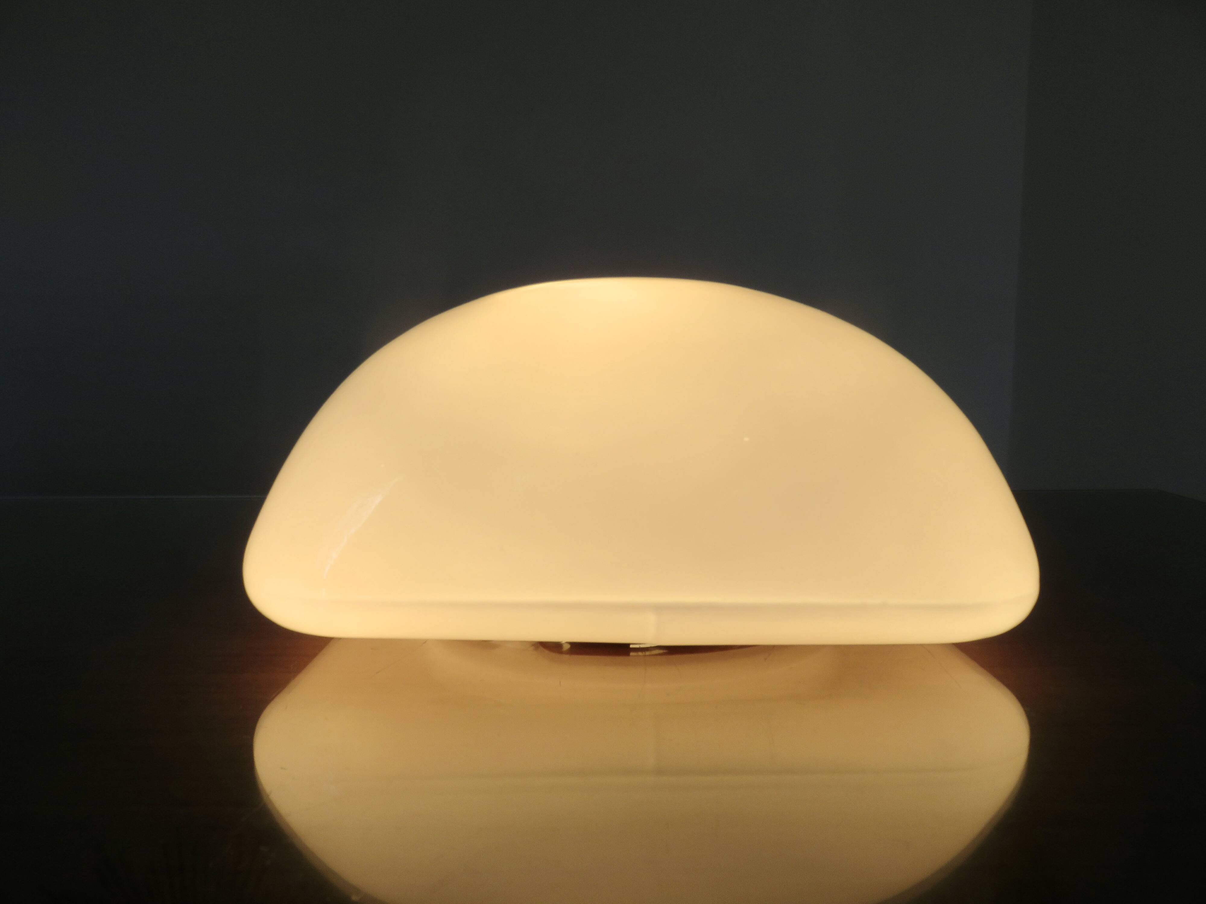 Large square ceiling light in white opaline, 1960s-70s