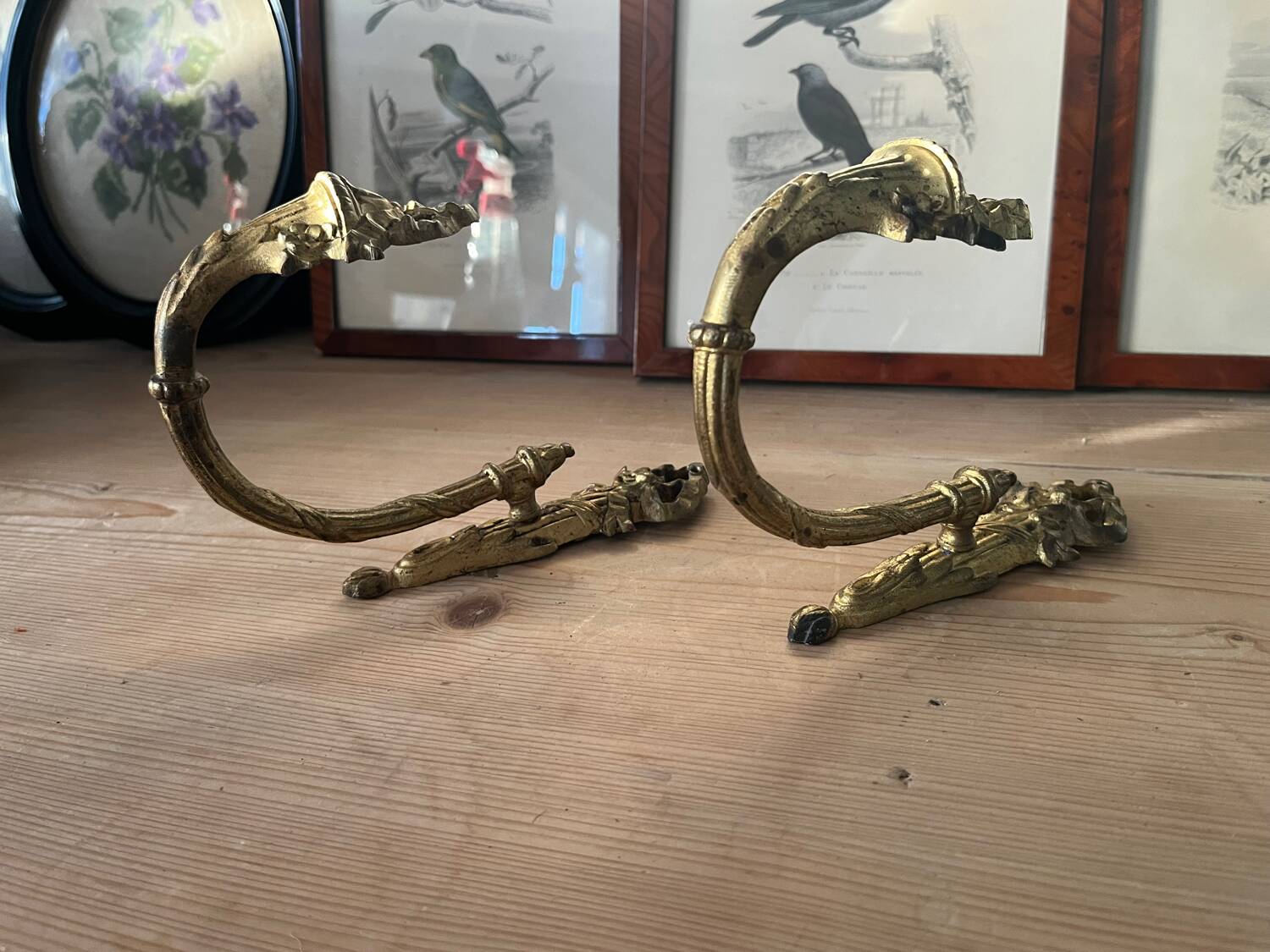 Pair of bronze curtain tiebacks