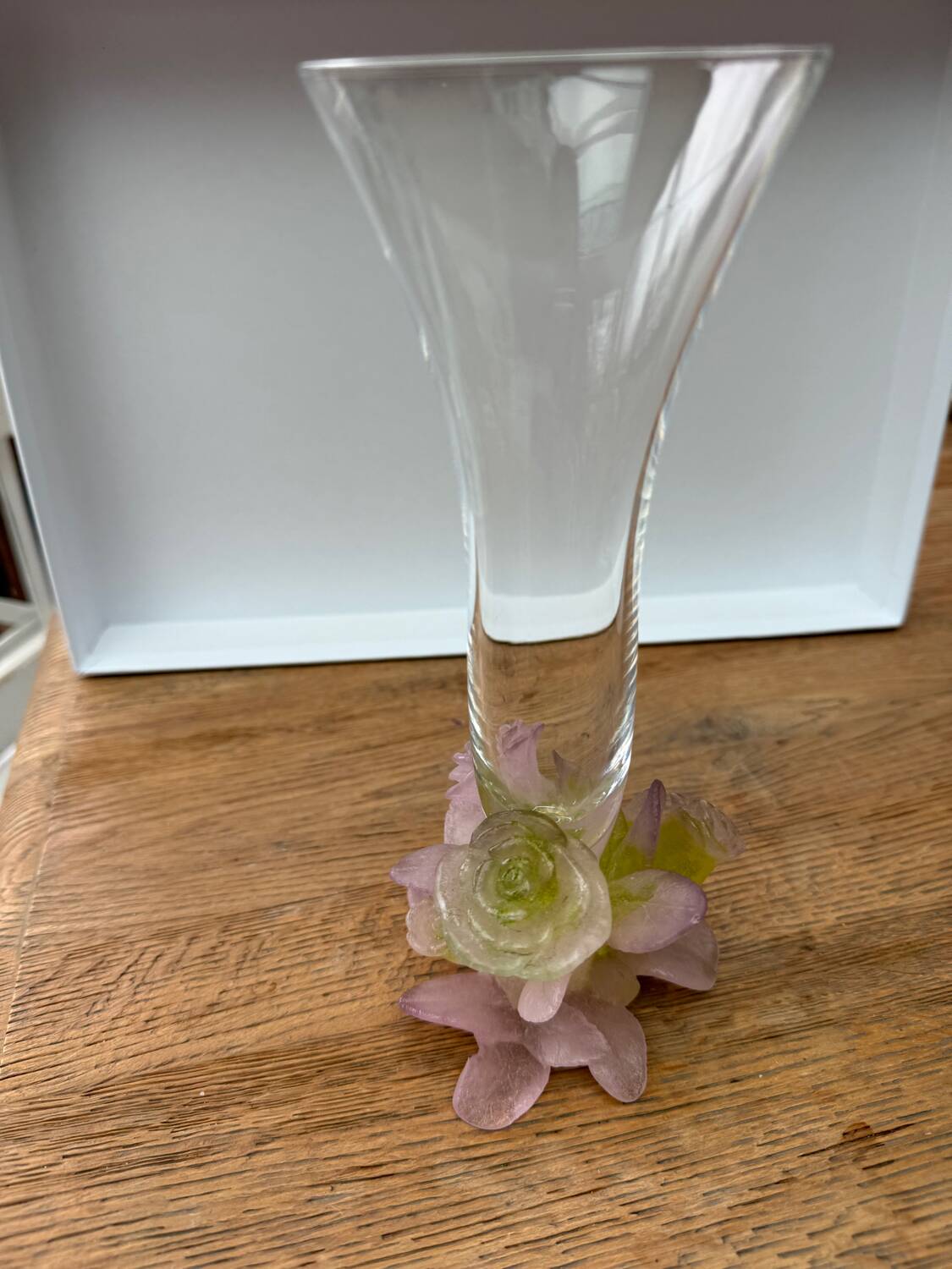 Vase Daum fleurs roses