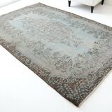 Vintage Turish Aqua Blue Rug sku-v952