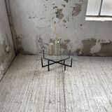 60s glass coffee table