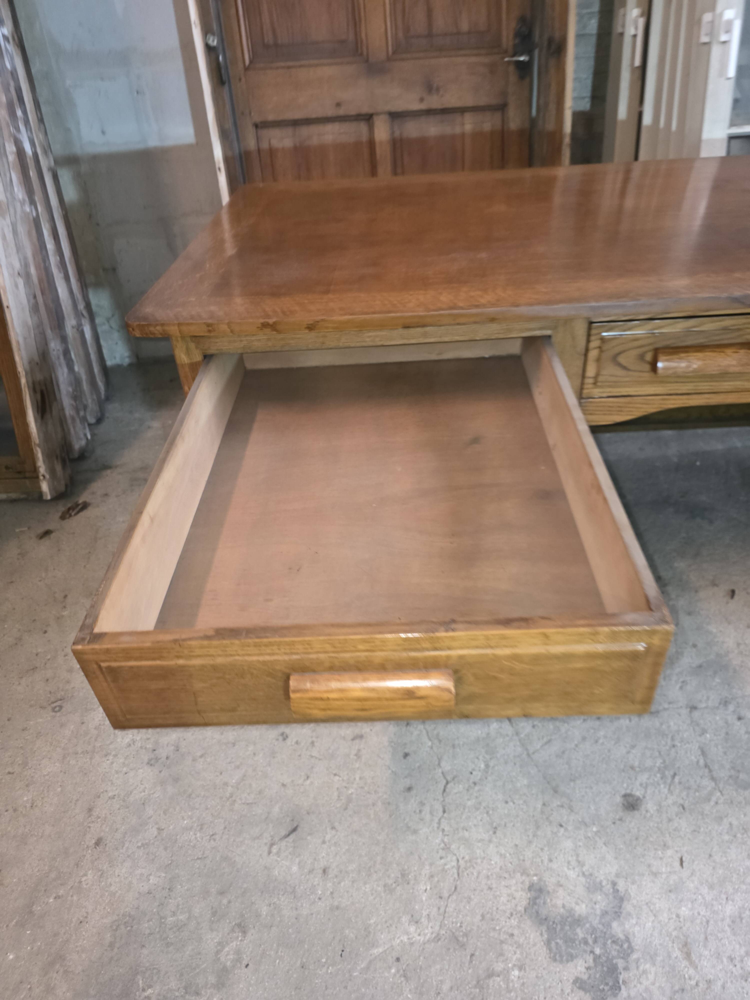 Bureau ministre XXL en chêne , 220 × 95 cm