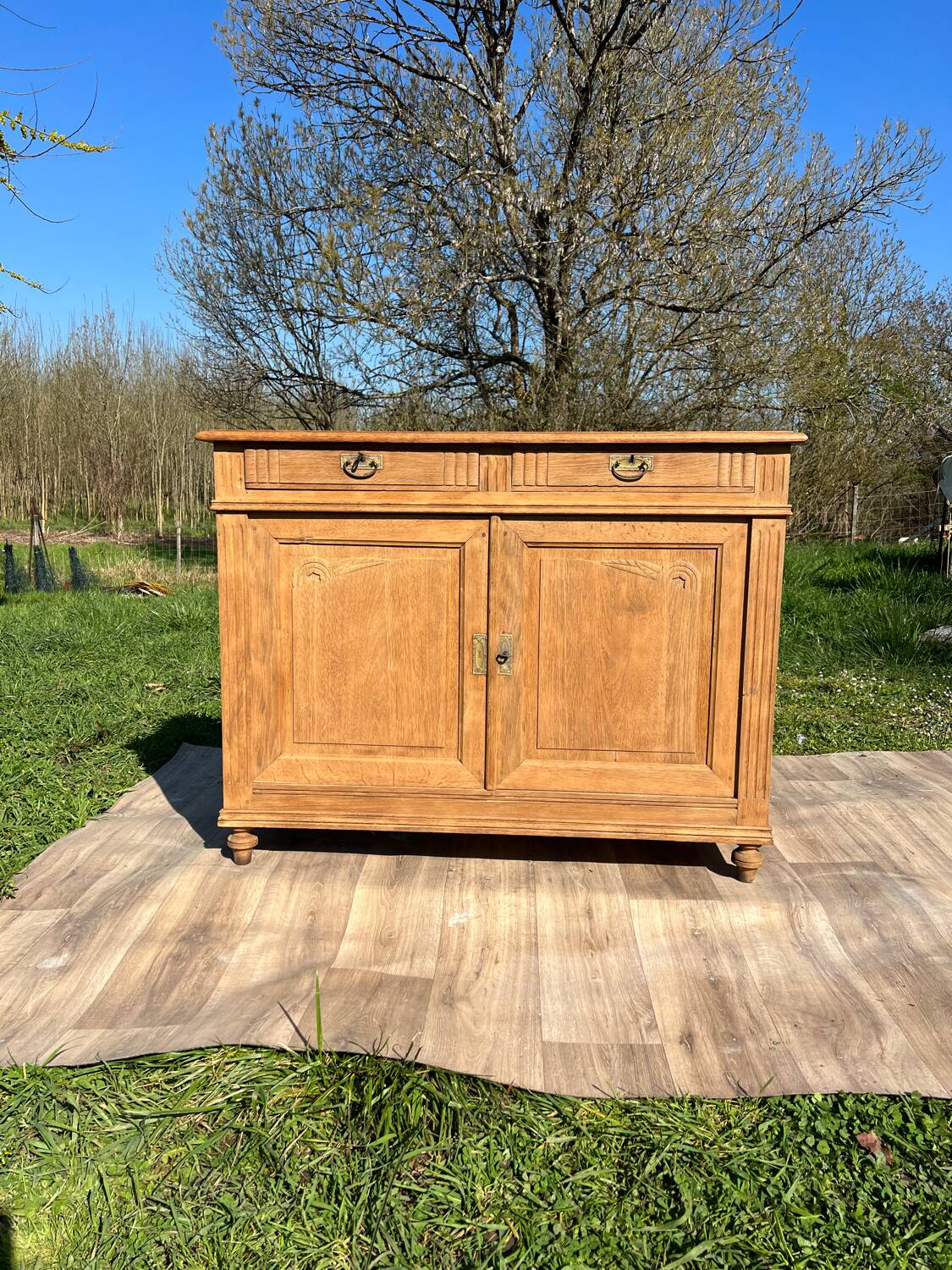 Art Deco light oak sideboard