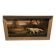 Large old painting of hunting dogs, Breton spaniel, signed Breuil.