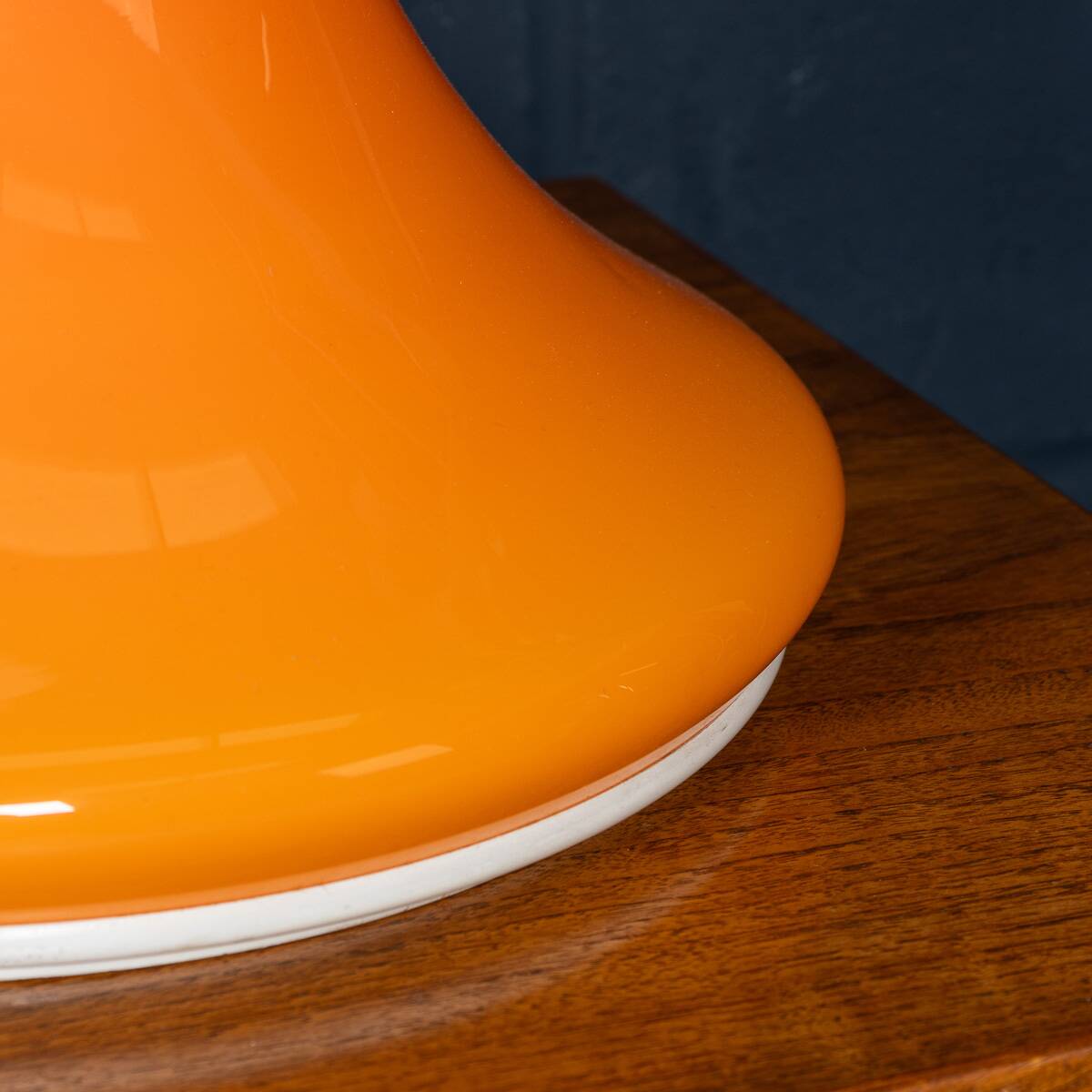 Vintage 20thc italian white & orange glass table lamp c.1970