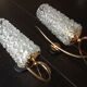 Pair of brass sconces and structured tulip glass 60/70s