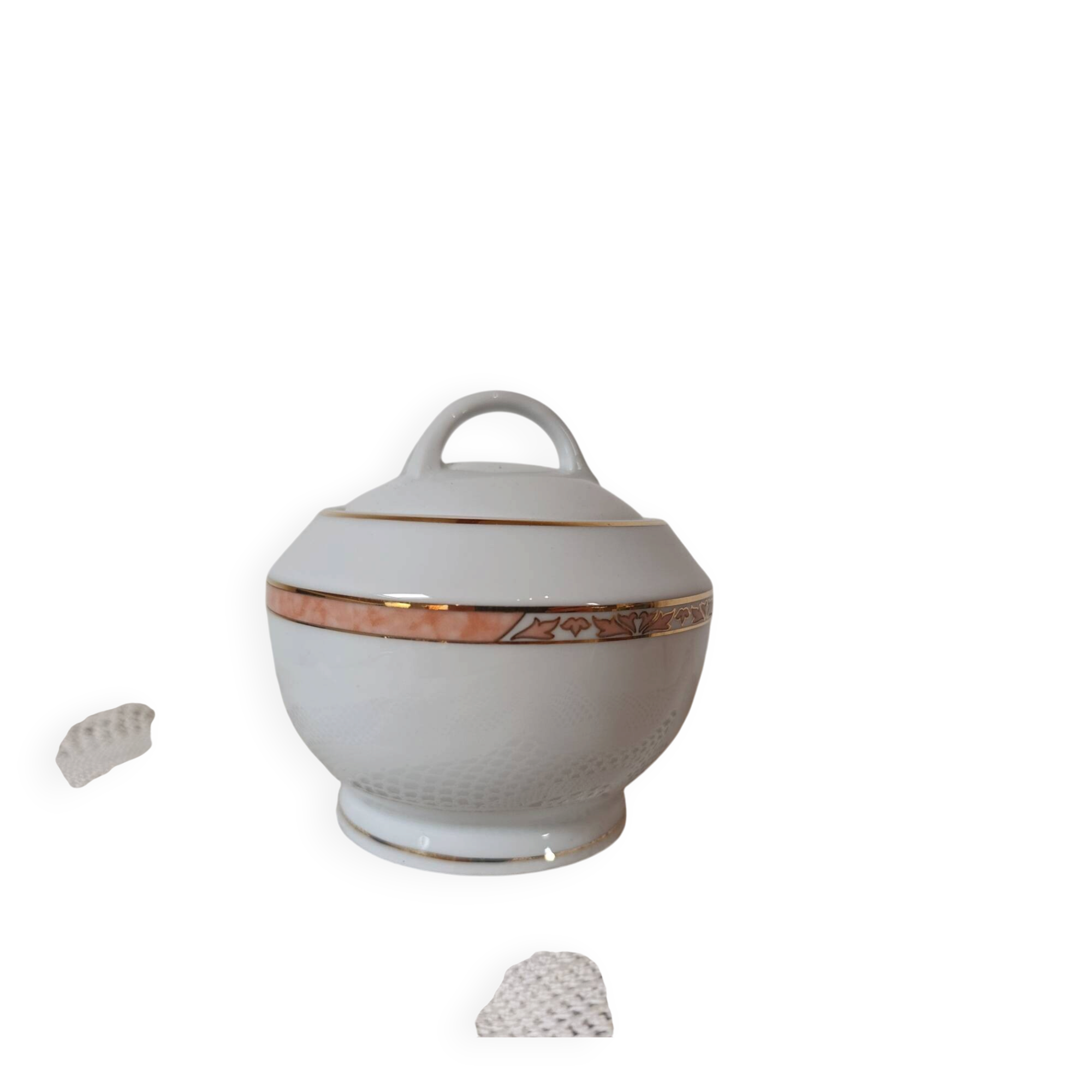 sugar bowl porcelain Limoges Philippe Deshoulières model Auray
