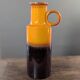 Vase West Germany vintage en céramique orange et marron