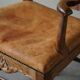 Vintage Sculptural Armchair in Oak and Leather, Danish Modern, 1940s