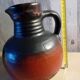 West German ceramic vase/jug, Fat lava black and red