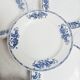 Set of 10 dessert plates, Saint-Amand, iron land, blue flowers