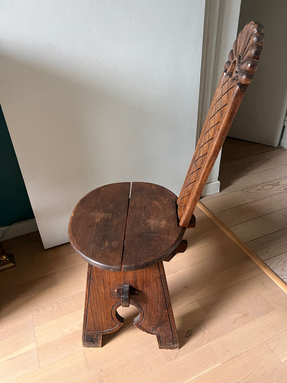Rustic wooden chair folk art