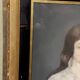Old pastel portrait on canvas of a young noble, signed and dated 1899 on the back, gilt frame.