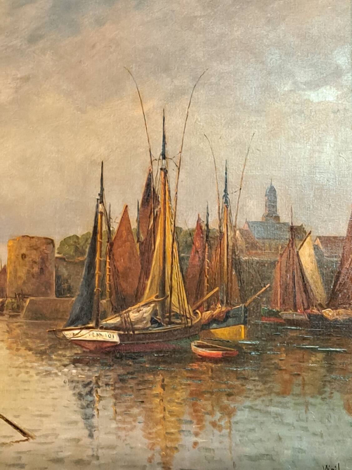 Painting by Fernand Weil "Seen on the port"