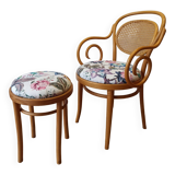 Wooden chair and stool, 1950 .