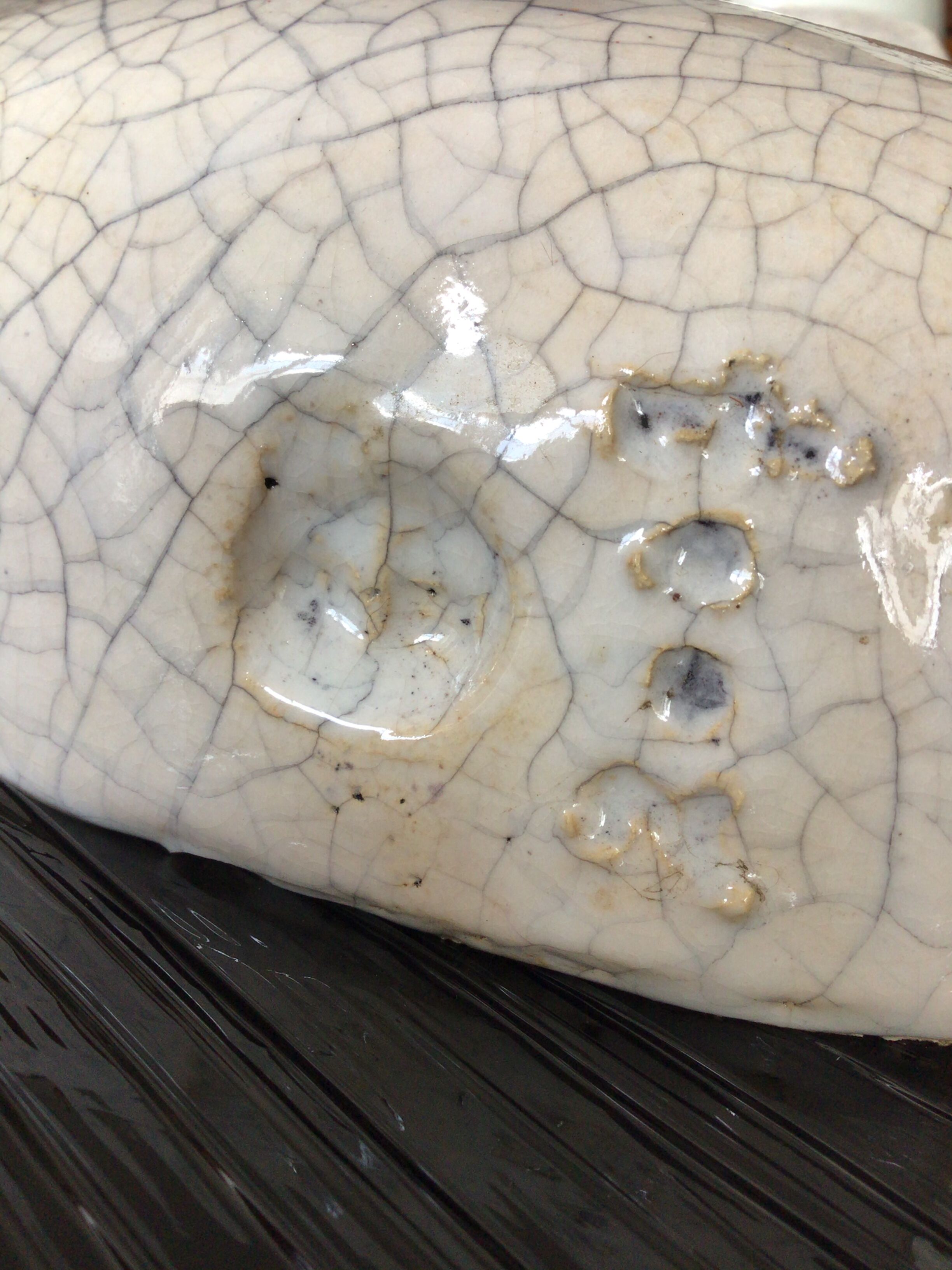 Woman bust in cracked ceramic Art deco